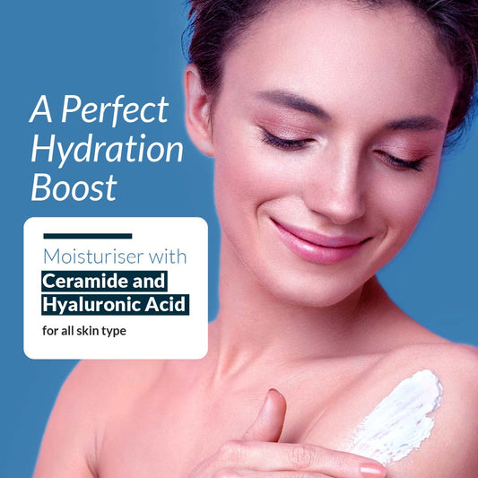 skin hydration with Ceramide and hyaluronic acid