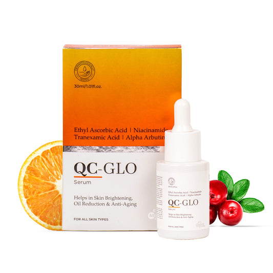 QC-glo 10% Vitamin C Face Serum with 4% Niacinamide, 3% Tranexamic Acid and 2% Alpha Arbutin | For Skin Brightening & Oil Reduction | All Skin Type | 30ml