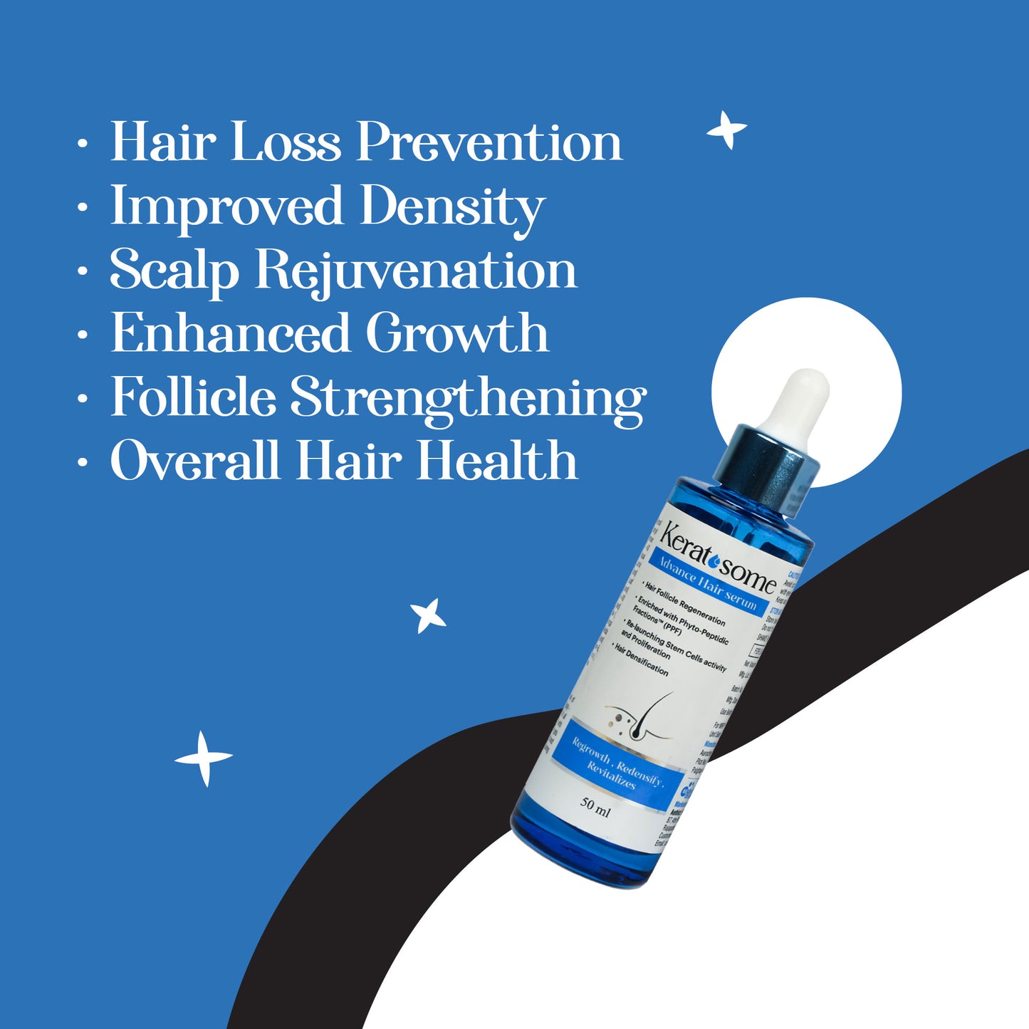 Keratosome Advance Hair Serum with Redensyl, Procapil & Capixyl - for Strong, Healthy Hair | Strengthen Your Hair | 50ml