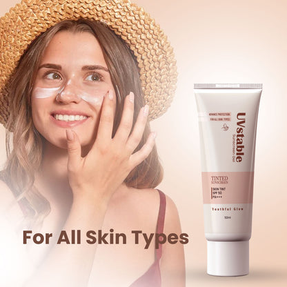 UVstable Skin Tint Sunscreen | SPF 50 |PA+++ , 50ml, for Sun Protection with Natural Matte Finish, Dermatologically Tested, Non- Sticky Formula, For All Skin Types