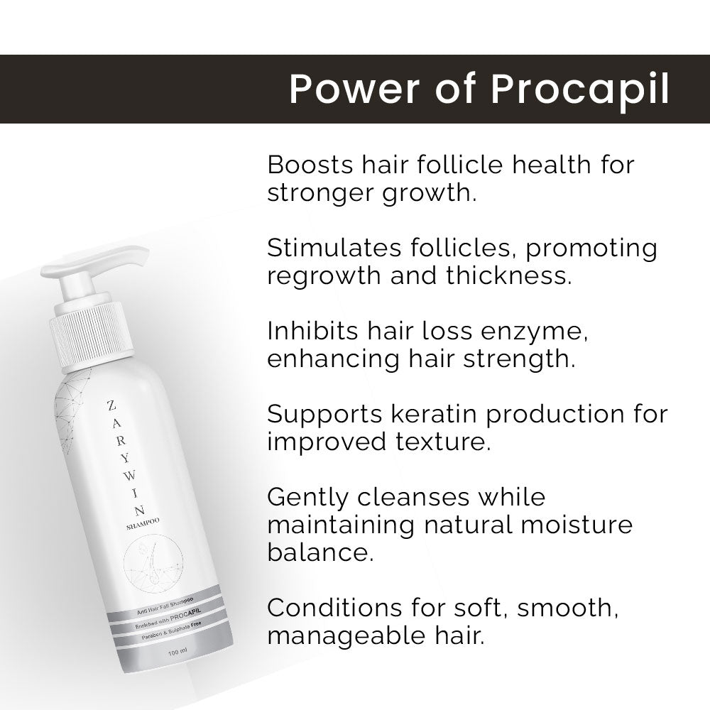Zarywin - Anti Hair Fall Shampoo Enriched with PROCAPIL (SLS & SLES Free Shampoo)
