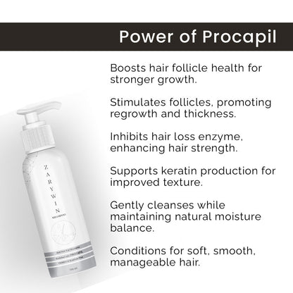 Zarywin - Anti Hair Fall Shampoo Enriched with PROCAPIL (SLS & SLES Free Shampoo)